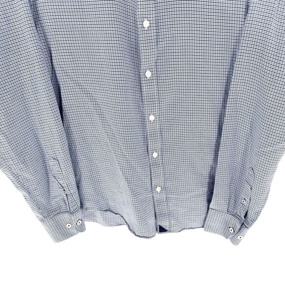 UntuckIt Shirt Mens Large Blue White Plaid Slim Fit Ansellmo Long Sleeve Button - Picture 7 of 15